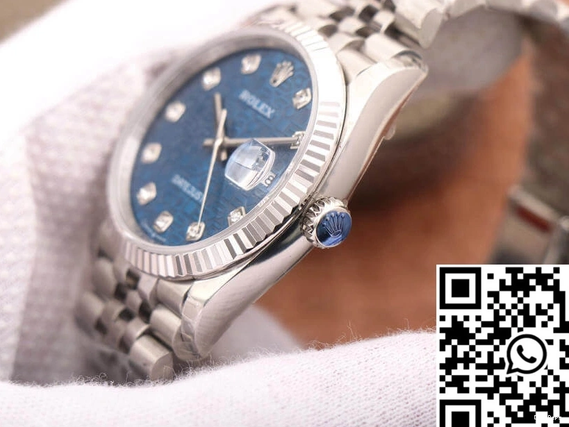 Blue EW Dial Diamond-Studded Rolex M126234-0011 Factory Datejust 36MM 0705